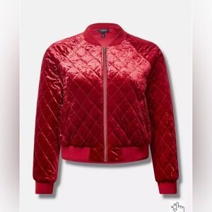 Velvet Quilted Bomber torrid size 2